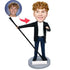 Stand Male Singer Singing with Microphone Custom Figure Bobbleheads