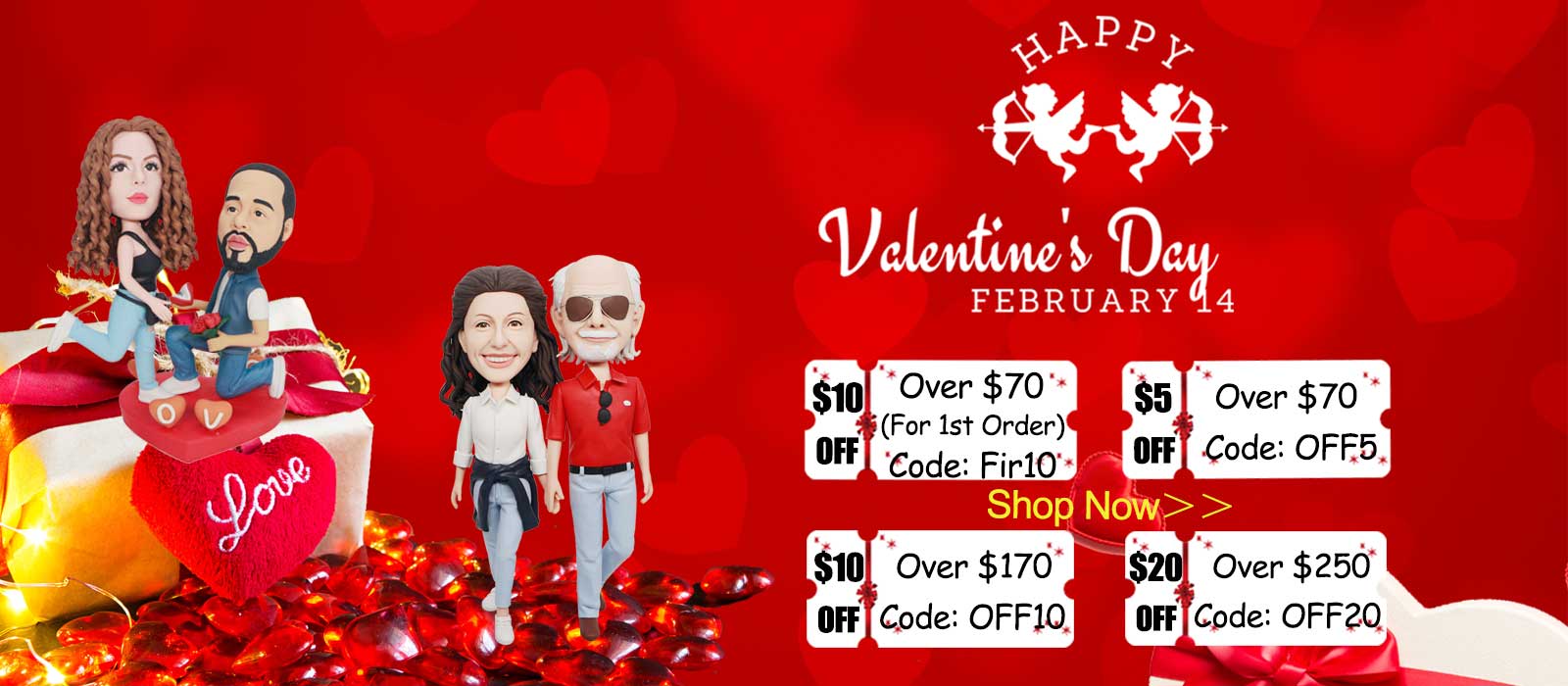 Custom Couple Bobbleheads - 2023 Unique Valentine's Day Gifts