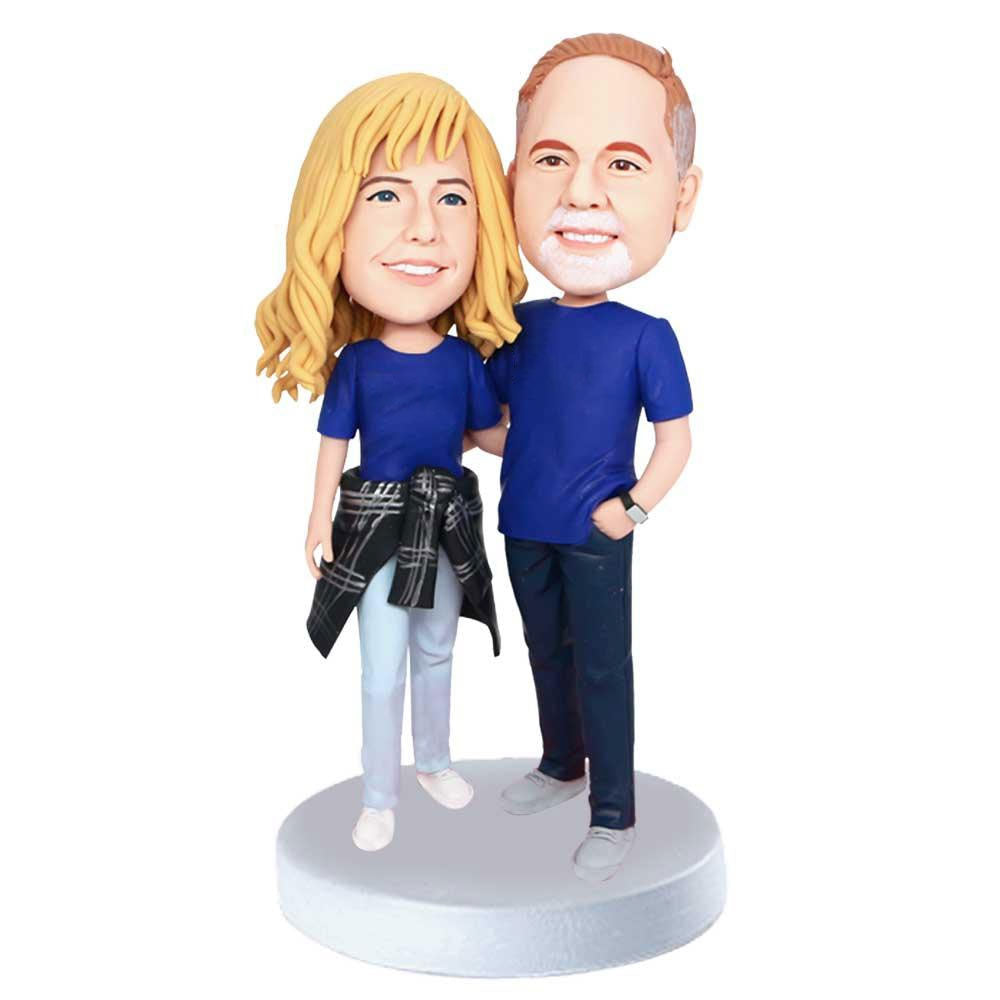 Custom Baseball Fans Couple Bobbleheads