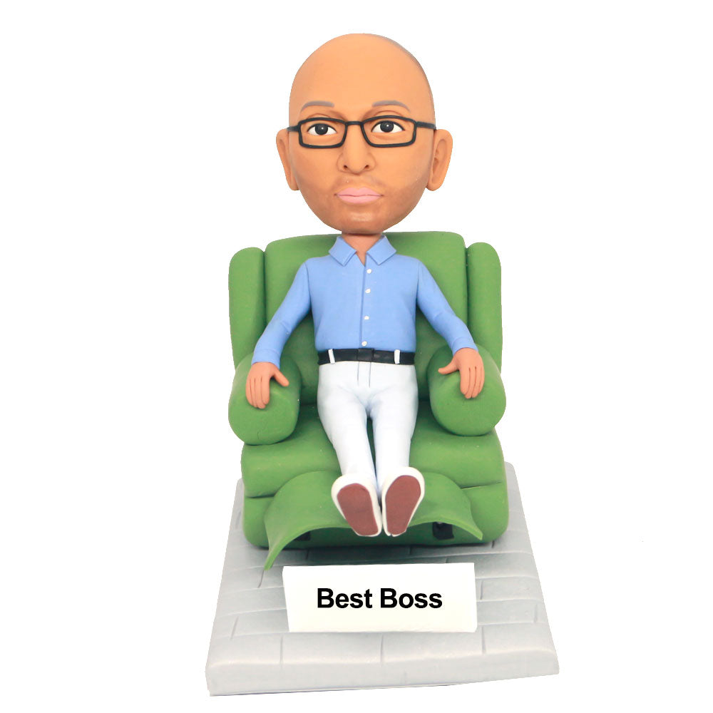 Custom Boss Bobblehead Lying On A Couch