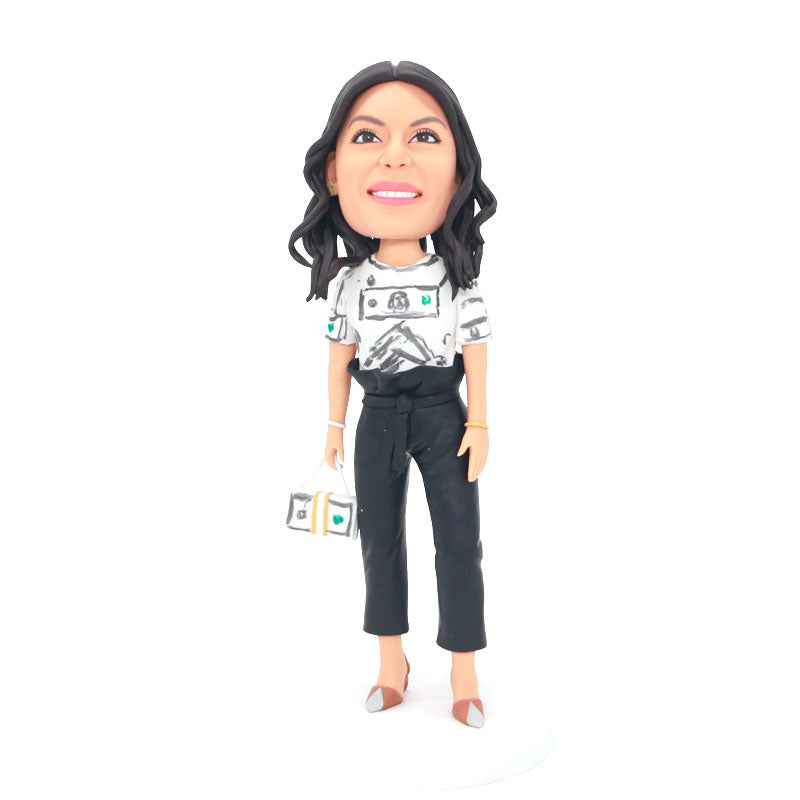 Custom Fashion Lady Bobbleheads In Dollar Shorts