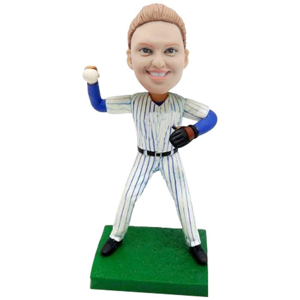 Custom Female Baseball Player Bobblehead