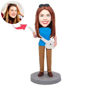 Custom Female Chiropractor Bobblehead With A Model