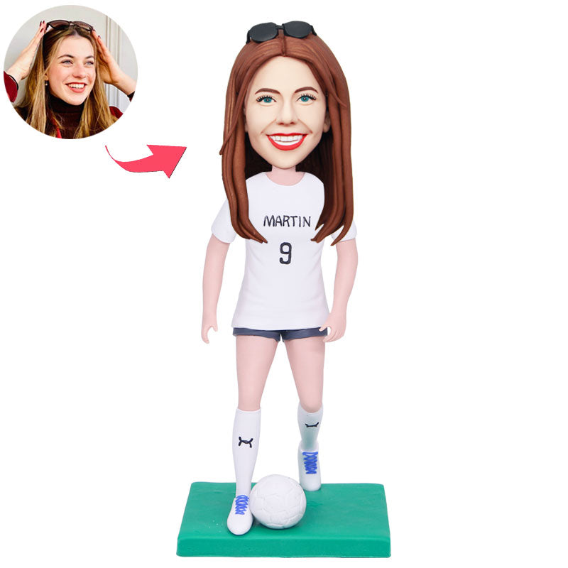 Custom Female Soccer Bobblehead From Photo