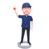 Custom Male Baseball Fan Bobblehead In Blue T-shirt