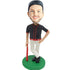 Custom Male Baseball Player Bobblehead With A Baseball Bat