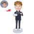 Custom Male Software Engineer Bobblehead With Laptop