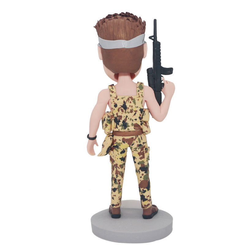 Custom Male Military Soldier Bobblehead With Gun