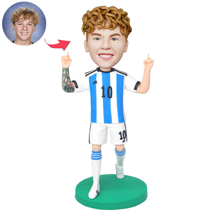 Custom Male Soccer Player Bobblehead In 10 Jessery