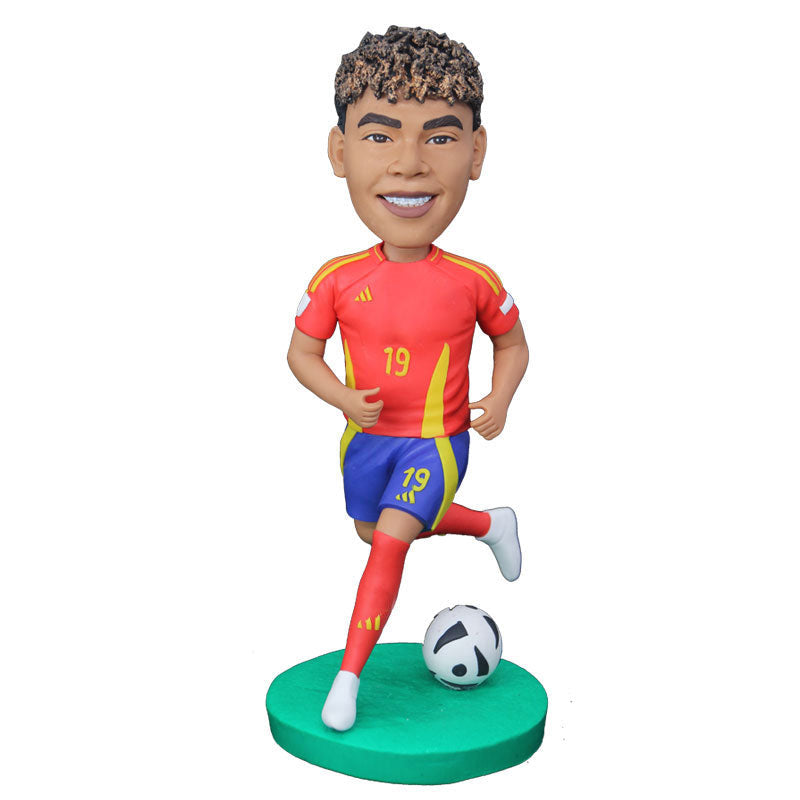 Custom Running Male Soccer Player Bobblehead