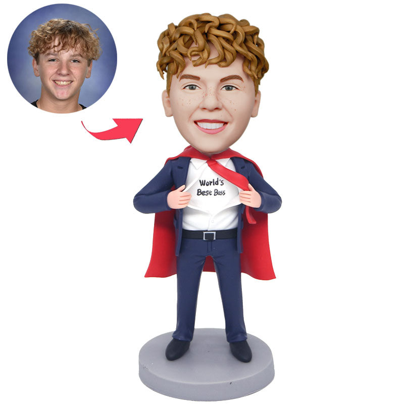 CustoCustom World's Best Boss Bobblehead With Cloak