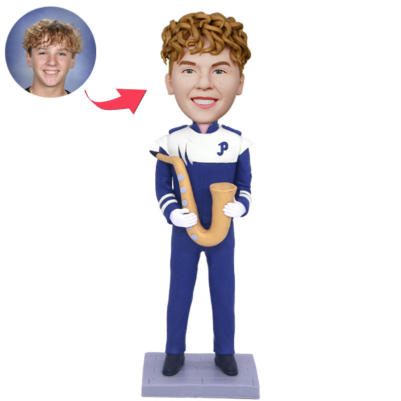 CustomCoolMaleMusicianBobbleheadHoldingASaxophone