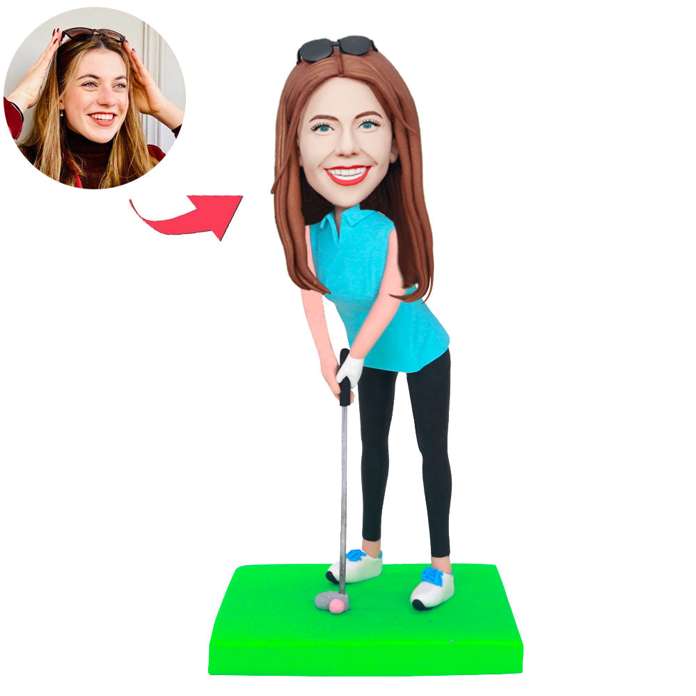 Custom Female Golfer Bobblehead