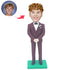 Custom Groomsmen Bobblehead Dressed In Red Suits