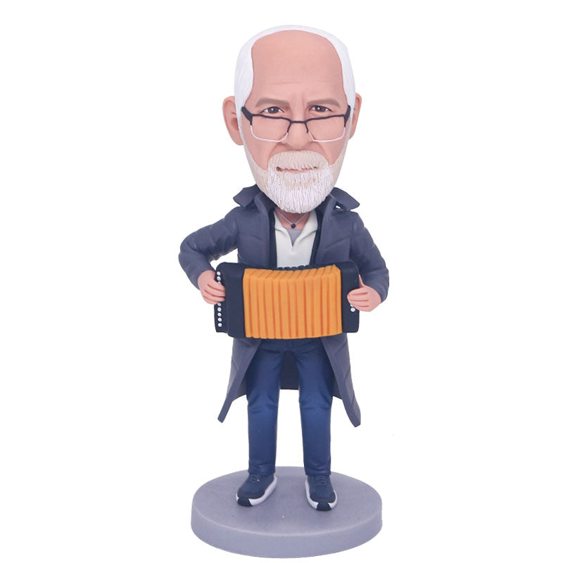 Custom Male Accordion Player Bobblehead
