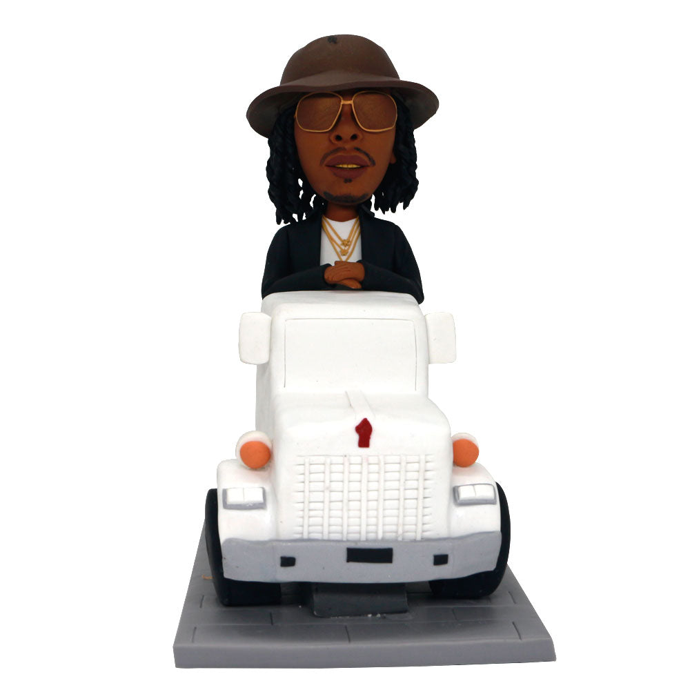 Custom Male Driver Driving Truck Bobblehead-1
