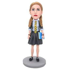 Girl In School Uniform Custom Figure Bobblehead