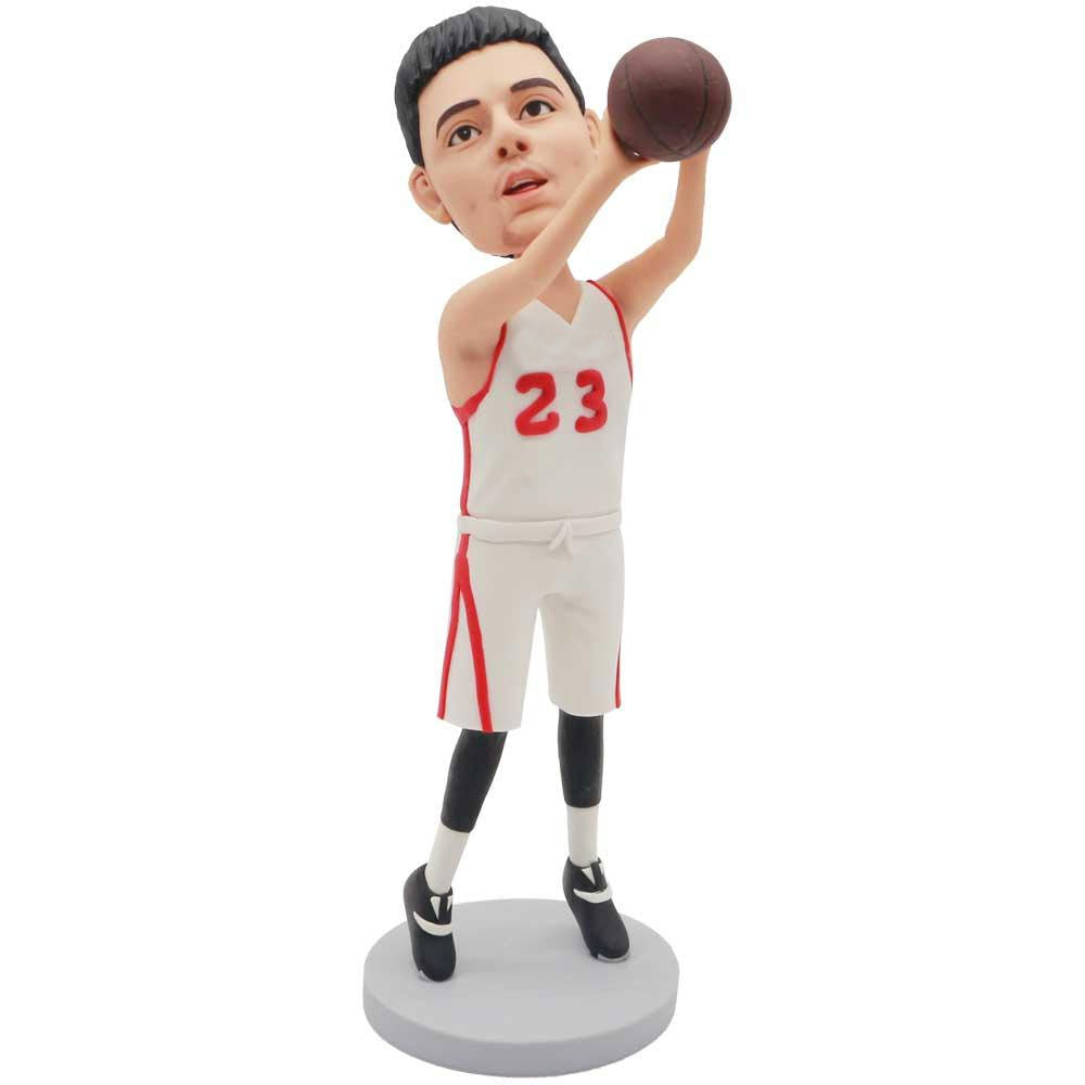 Male Basketball Player In Basketball Clothes With Shooting Posture Custom Figure Bobblehead