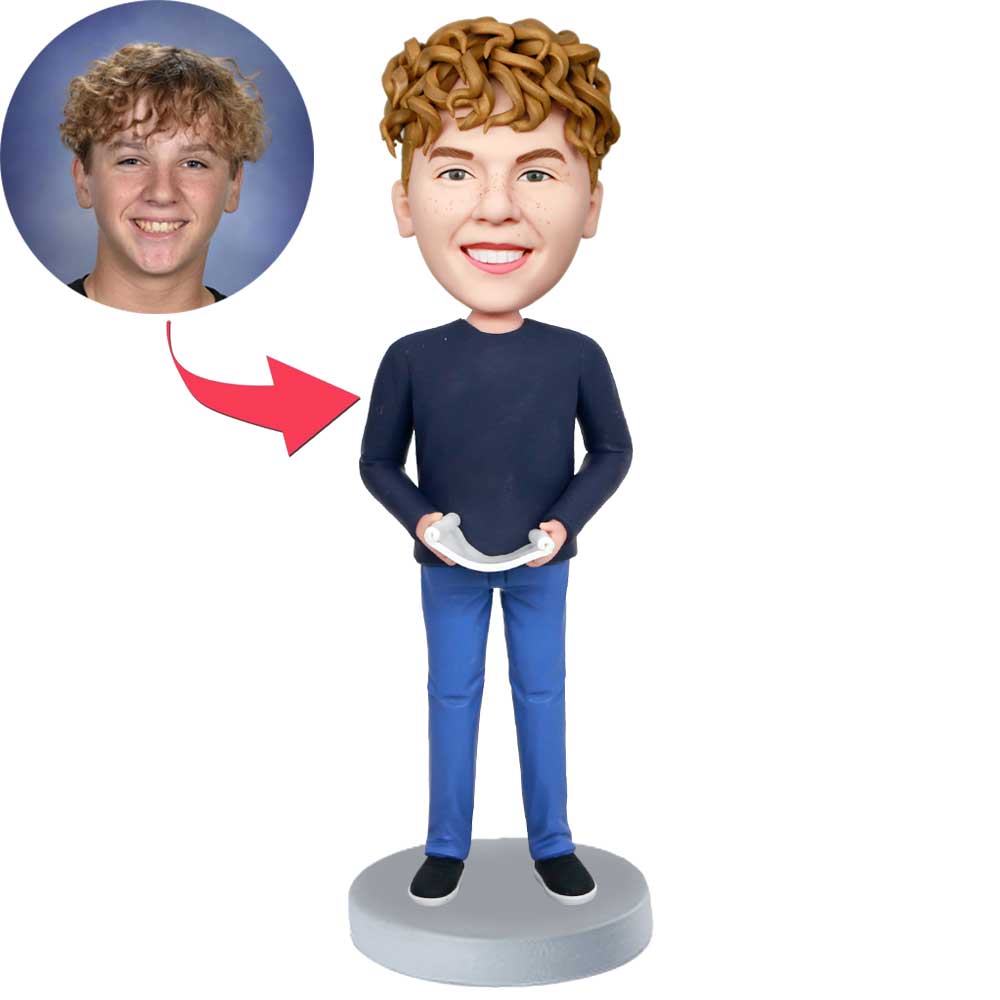 Male Engineer Architect Holding Blueprint Custom Figure Bobbleheads