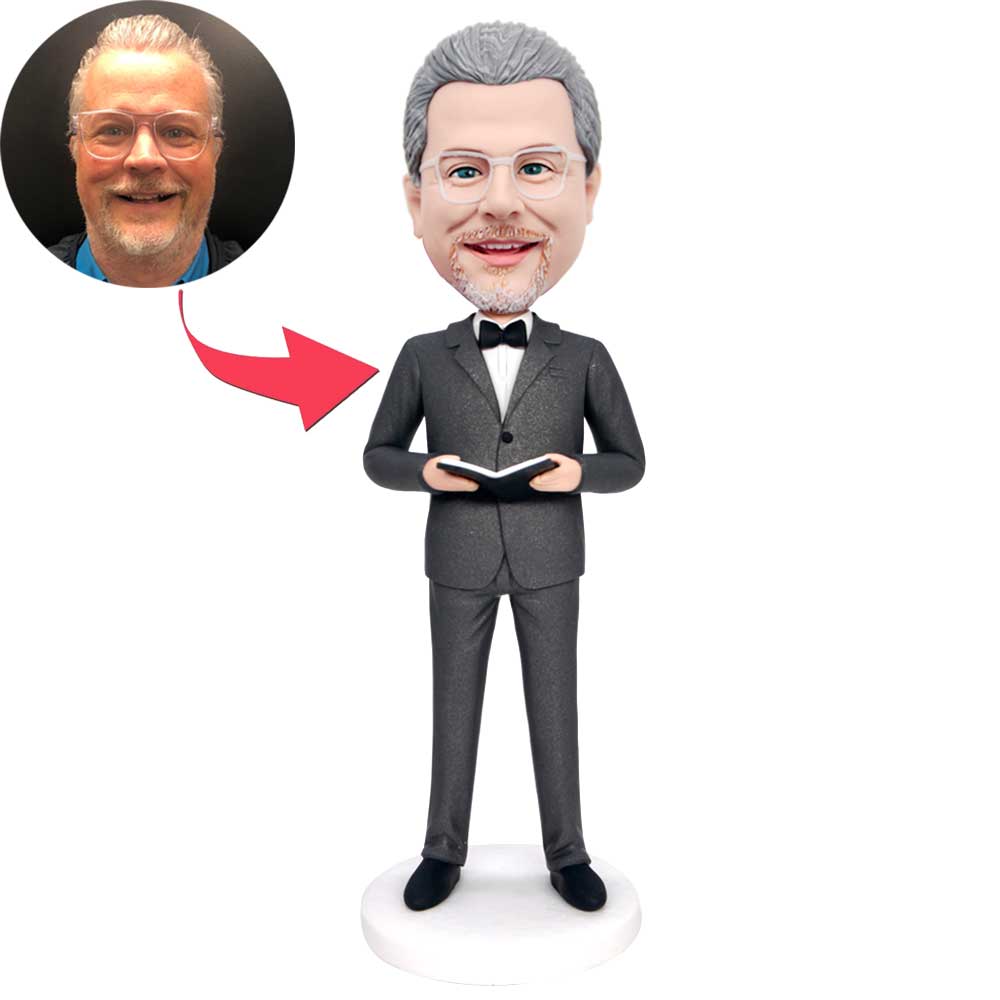 Male Wedding Officiant Custom Figure Bobbleheads