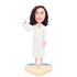 Personalized Female Nurse Graduation Bobblehead In White Gown