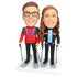 Valentine Gifts - Couple Skiers In Professional Ski Suit Custom Figure Bobbleheads
