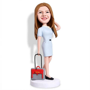 Airline Stewardess Custom Figure Bobblehead - Figure Bobblehead