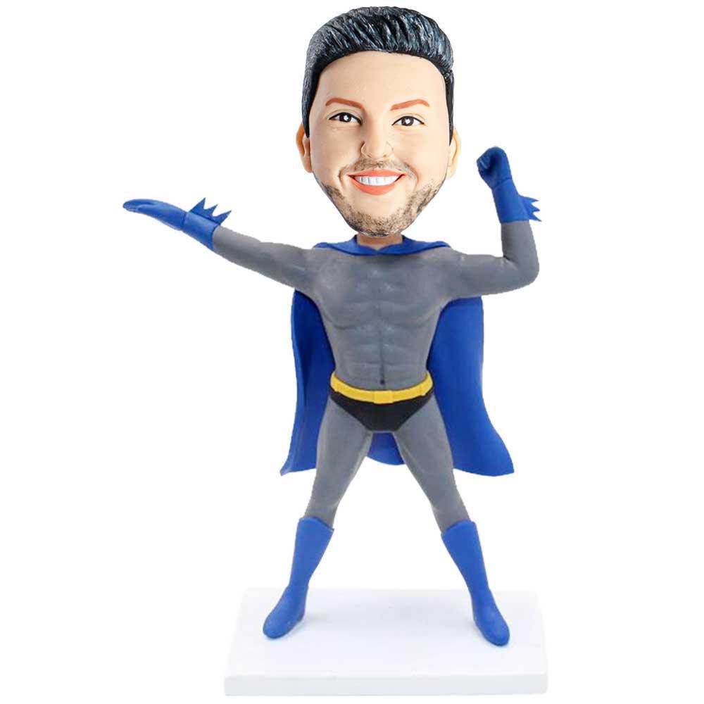 Batman With Blue Cloak Custom Figure Bobblehead