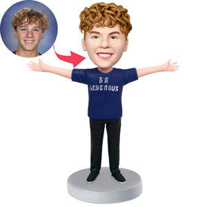 Be Generous Male with Outstretched Arms Custom Figure Bobbleheads