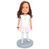 Beautiful Little Girl In Pink Skirt Custom Figure Bobbleheads