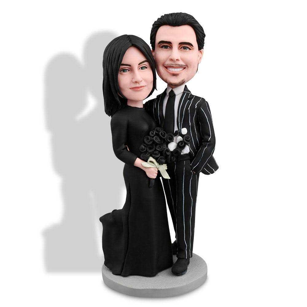 Valentine Gifts - Black Dinner Party Dress Custom Figure Bobblehead - Figure Bobblehead