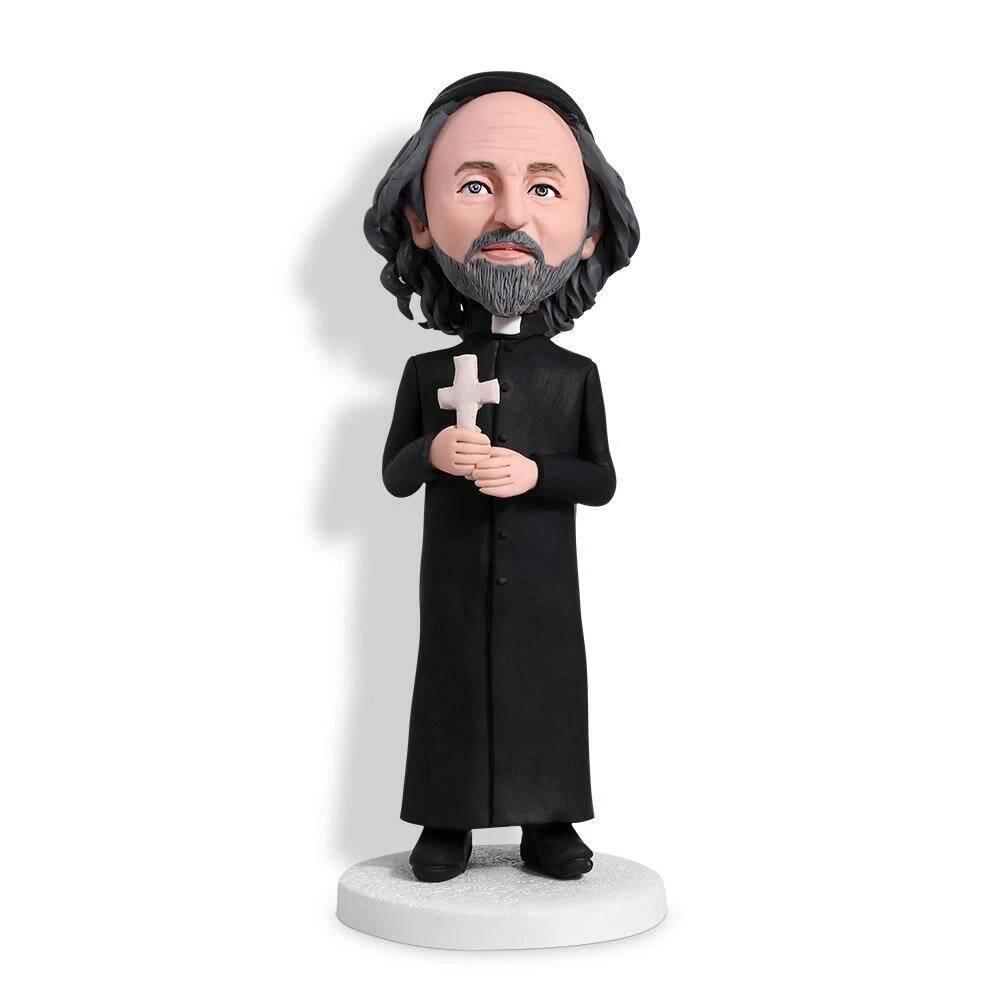 Black Robe Priest Pastor God Father Preacher Custom Figure Bobblehead - Figure Bobblehead