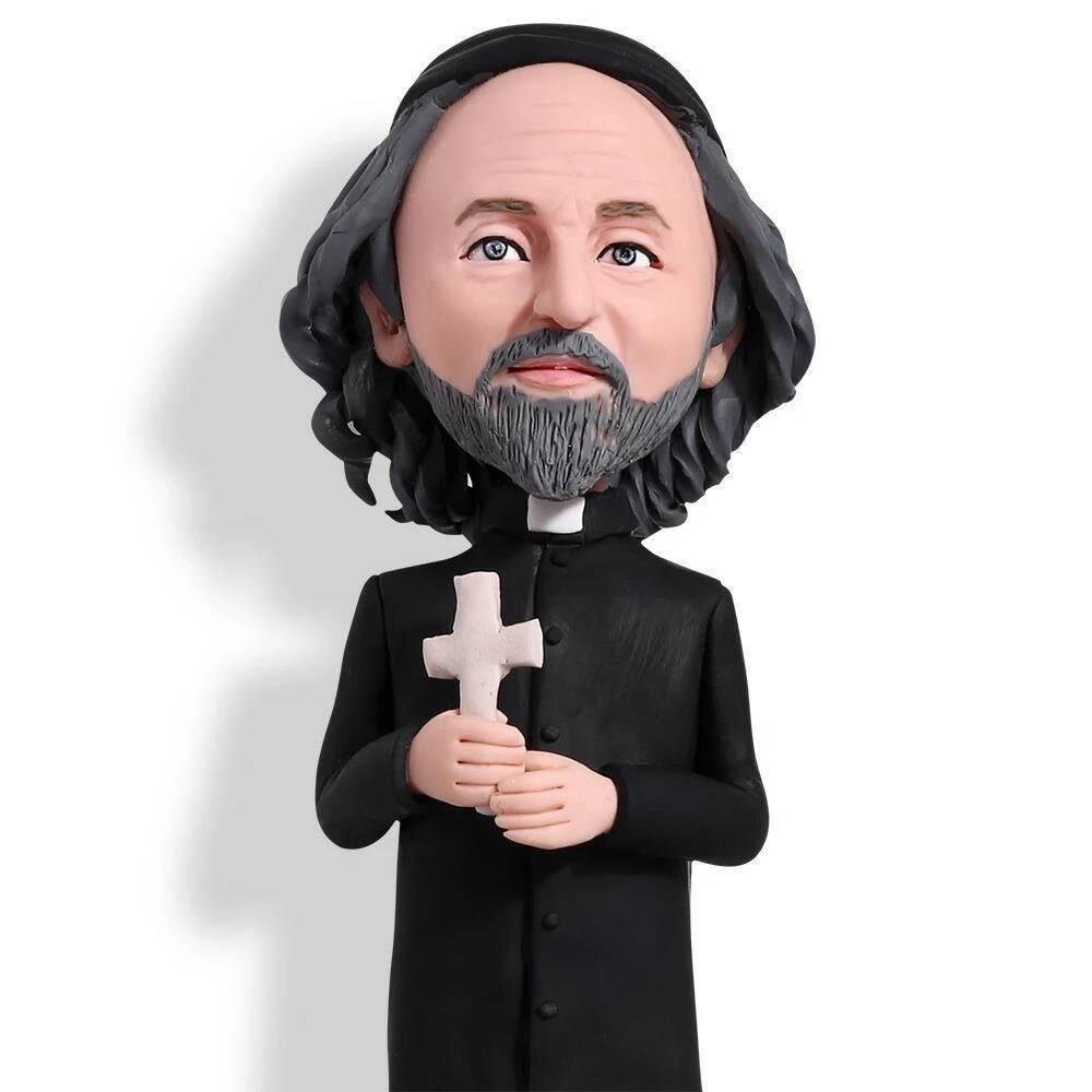 Black Robe Priest Pastor God Father Preacher Custom Figure Bobblehead - Figure Bobblehead