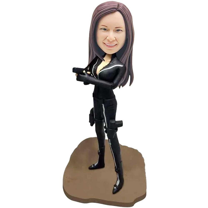 Black Widow With A Gun Custom Figure Bobbleheads