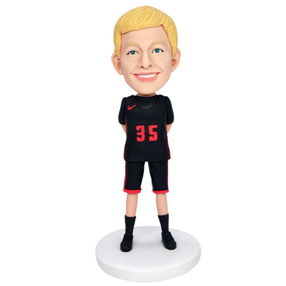 Boy Basketball Player In Basketball Uniform Custom Figure Bobbleheads