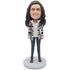 Casual Lady In Coat Custom Figure Bobblehead