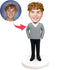 Casual Retirement Man In Gray Sweater Custom Figure Bobbleheads