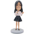 Charming Lady Speaking With A Microphone Custom Figure Bobblehead