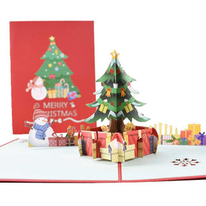 Christmas 3D Pop Up Card-Christmas tree and snowman