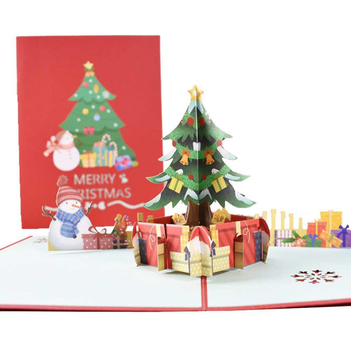Christmas 3D Pop Up Card-Christmas Tree And Snowman