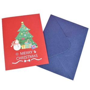 Christmas 3D Pop Up Card-Christmas tree and snowman