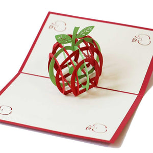 Christmas 3D Pop Up Card-Paper Carved Hollow Apple