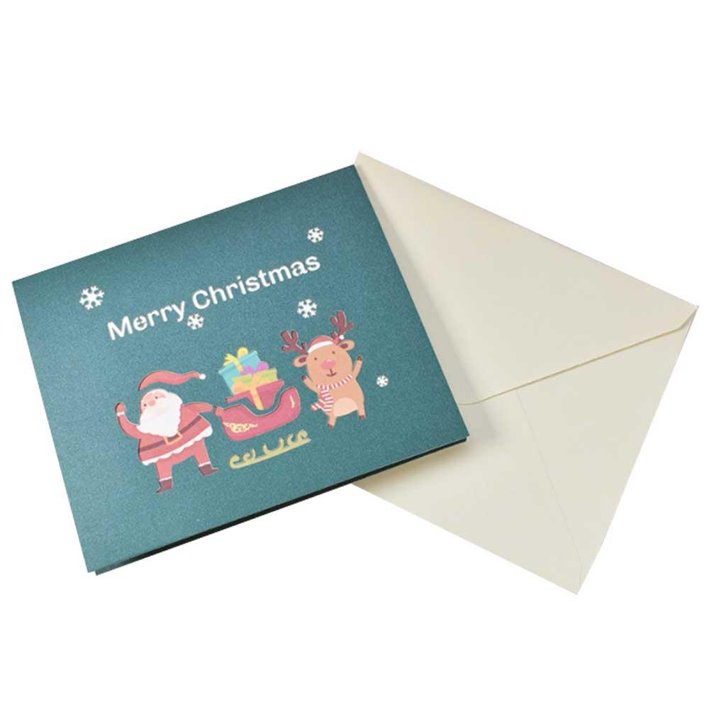 Christmas 3D Pop Up Card-Santa Sleigh And Reindeer
