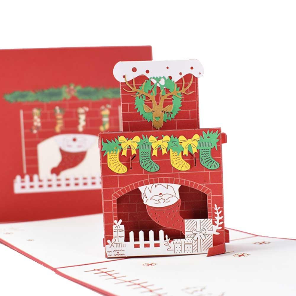 Christmas 3D Pop Up Card-Santa Stuck In The Chimney