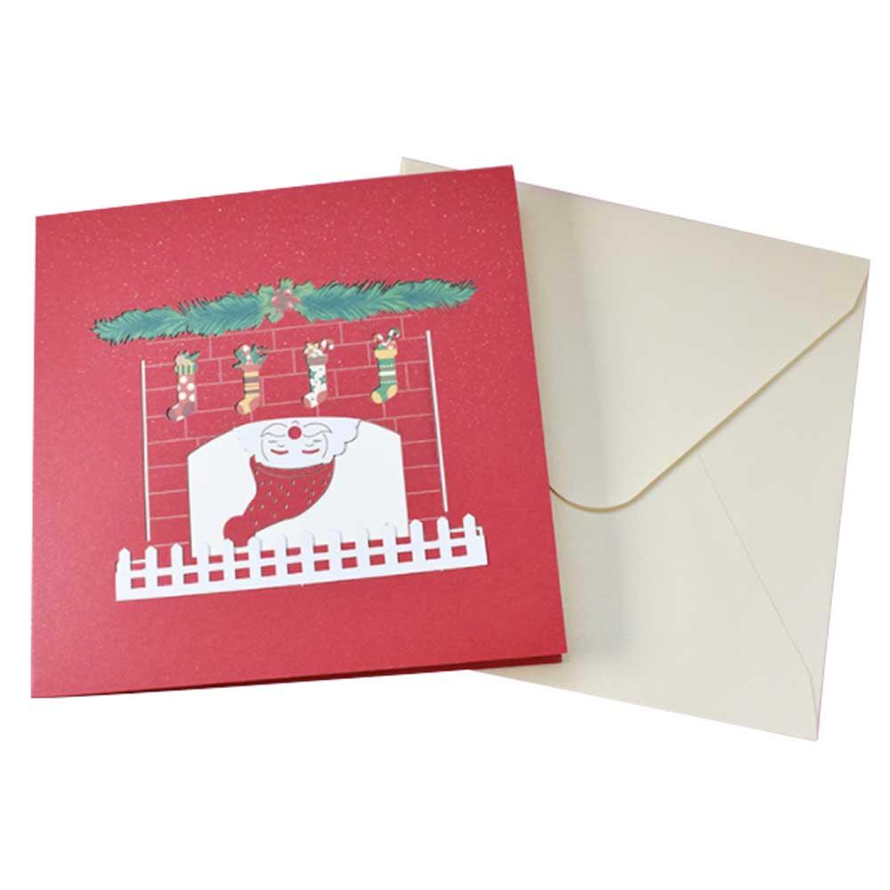 Christmas 3D Pop Up Card-Santa Stuck In The Chimney