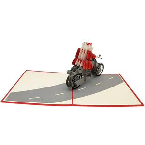 Christmas 3D Pop Up Card-Santa on Motorbike Handmade
