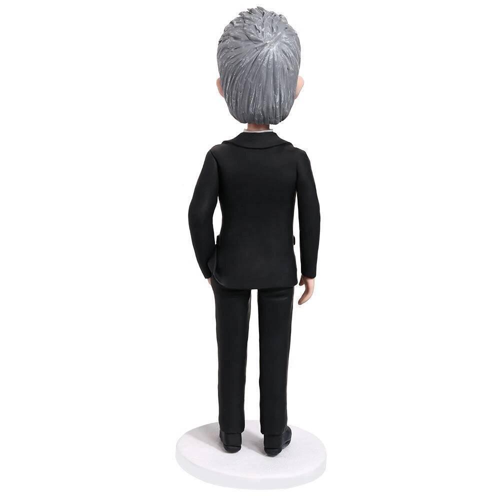 Classic Black Suit Office Male Professor Boss Gift Custom Figure Bobblehead - Figure Bobblehead
