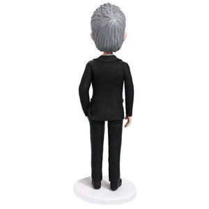 Classic Black Suit Office Male Professor Boss Gift Custom Figure Bobblehead - Figure Bobblehead