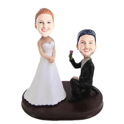 Classic Proposal Wedding Anniversary Custom Figure Bobblehead - Figure Bobblehead