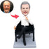 Cool Boss In Suit Sitting On A Chair Smoking A Cigar Gift Custom Figure Bobbleheads